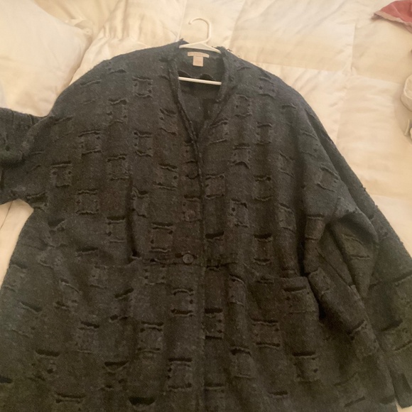 J Jill Artistic Oversized 3button Charcoal cardigan On Line Exclusive  2X 3X EUC - Picture 7 of 10